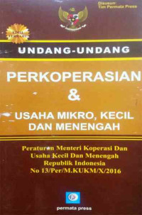 UNDANG-UNDANG PERKOPERASIAN & USAHA MIKRO, KECIL DAN MENENGAH