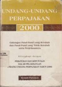 UNDANG - UNDANG PERPAJAKAN 2000