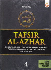 Image of Tafsir Al-Azhar Jilid 4: Diperkaya Dengan Pendekatan Sejarah, Sosiologi, Tasawuf, Ilmu Kalam, Sastra, dan Psikologi (Juz 10, 11, & 12)